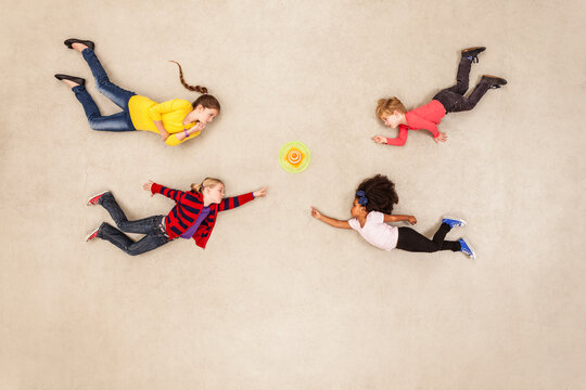 Children discovering new mini gadget