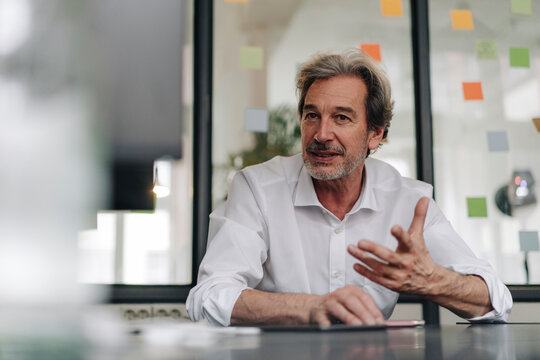 Senior businessman in conference room in office
