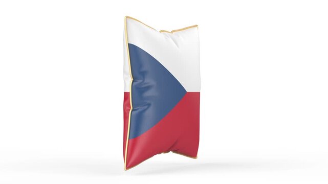 Pillow with the flag of the Czech Republic on white background