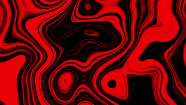 Red and black abstract liquid swirl motion background flowing pattern featuring