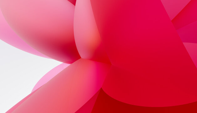 Abstract modern pink gradient background with smooth curved surfaces