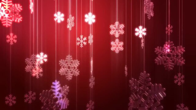 red christmas background with snowflakes