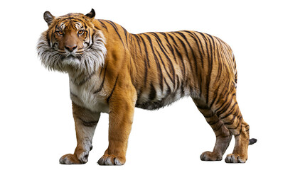 Obraz premium Bengal tiger standing full body, white