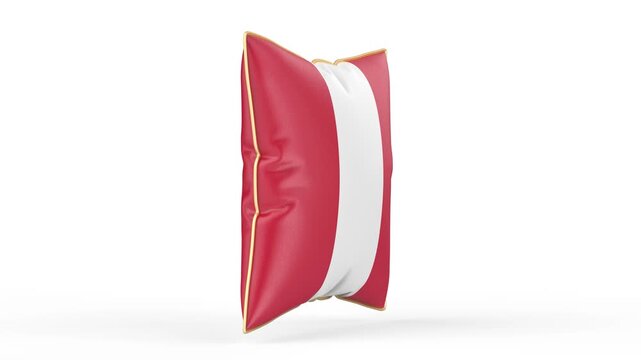 Pillow with the flag of Peru on white background