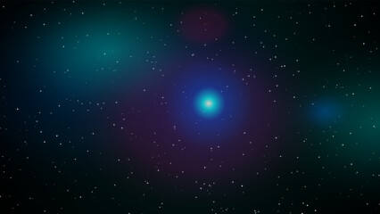 Fototapeta premium Glowing bright blue star in deep space background with astronomy universe background astrophysics
