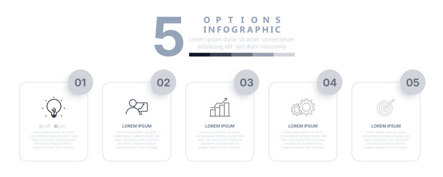 Minimal Five Options Business Infographic Template