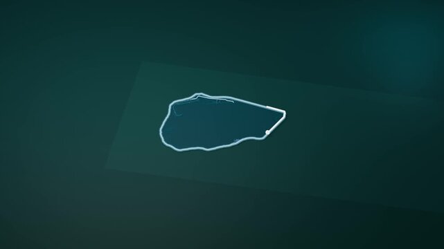 West Island Cocos Islands Glowing Digital Map Animation