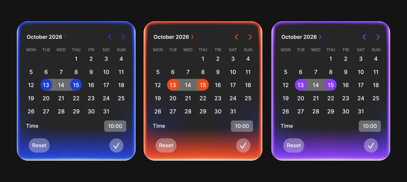 October 2026 calendar plan template with a liquid-glass style notes area.