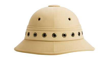 Fototapeta premium Safari pith helmet with ventilation holes and metal eyelets