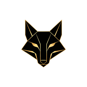 Stylish geometric wolf head illustration. Modern animal vector art for branding and design projects.