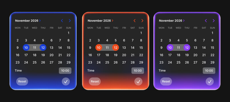 December 2026 calendar plan template with a liquid-glass style notes area.