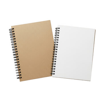 Two spiral bound notebooks isolated on transparent background