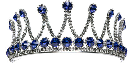 Silver tiara with blue gemstones © Motruc