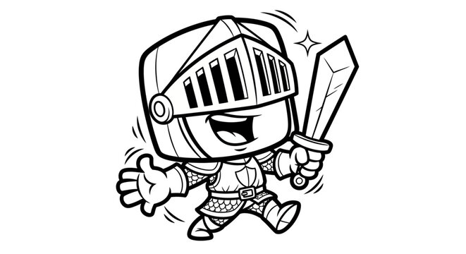 Cartoon style illustration of a cheerful cartoon character.