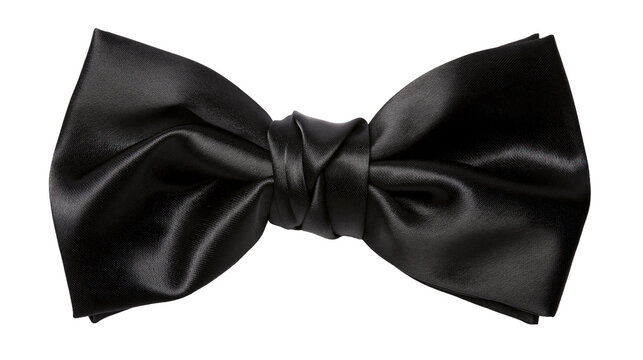 Black satin bow tie accessory
