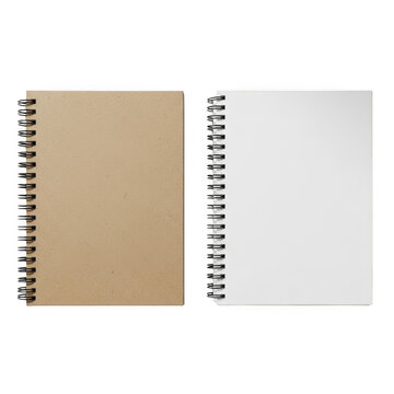 Two spiral bound notebooks isolated on transparent background