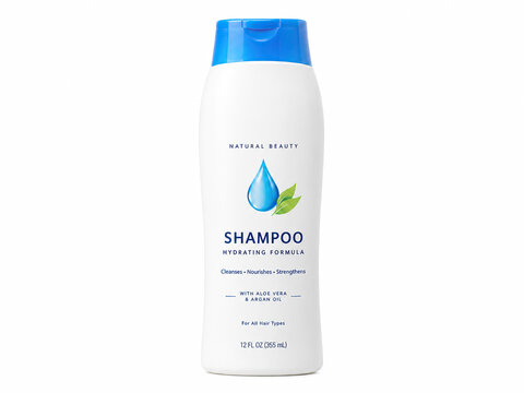 shampoo bottle isolated on white background.
