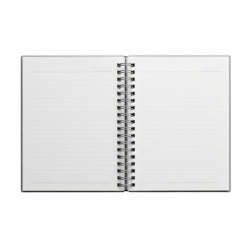 Spiral bound notebook pages isolated on transparent background