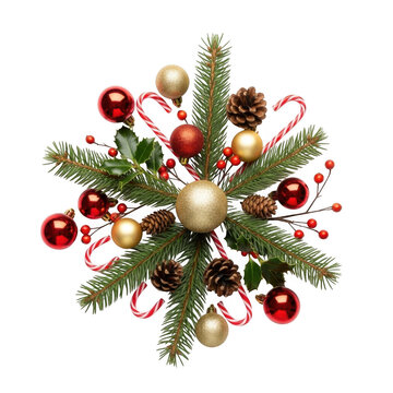 Christmas tree decoration isolated on transparent background