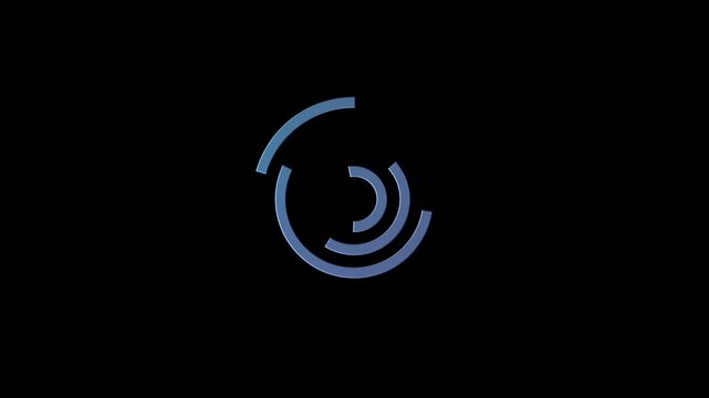Abstract circular and ring chart interface elements on a black background, Business strategy workflow process infographic elements, 4k video
