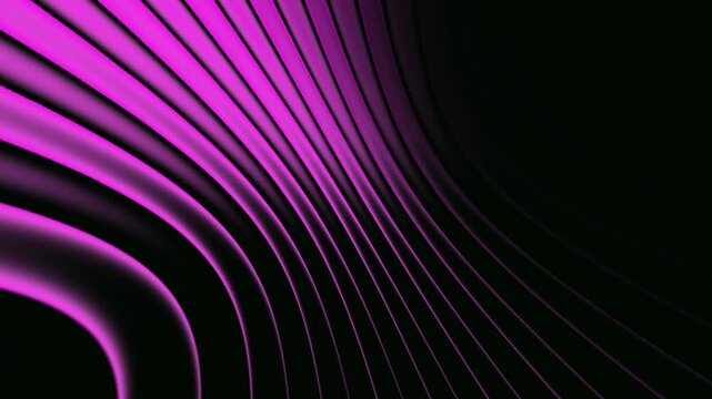 Glowing curved light trails sweeping across deep black. abstract background forming smooth modern futuristic motion loop.