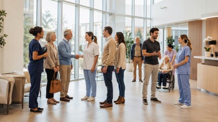 Obraz premium Retirement Home Open House Welcoming Visiting Families
