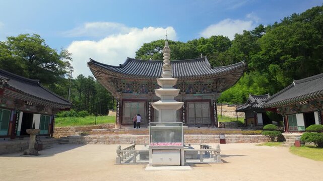 Locked-off shot Buddhist temple