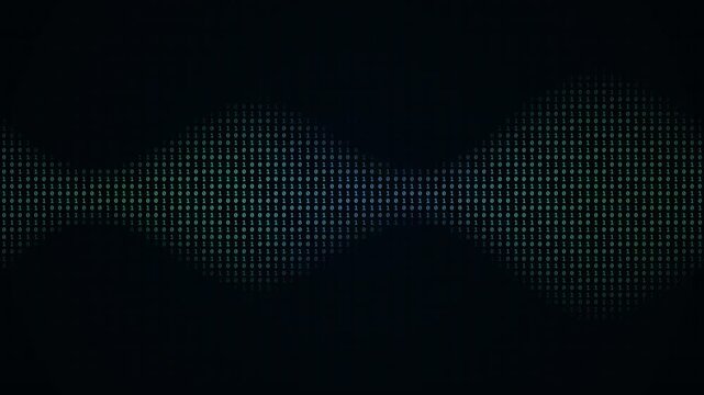 Dynamic Binary Code Wave - Digital Data Flow Background