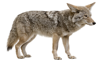 Fototapeta premium Coyote standing profile view full body