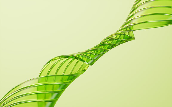Flowing transparent curve lines background, 3d rendering.