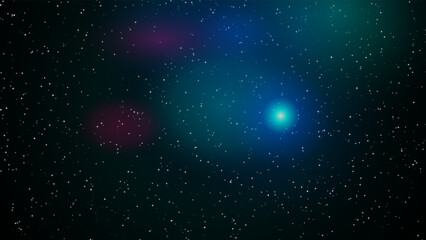 Cosmic space background with glowing blue light nebula particles abstract universe astronomy © anowara