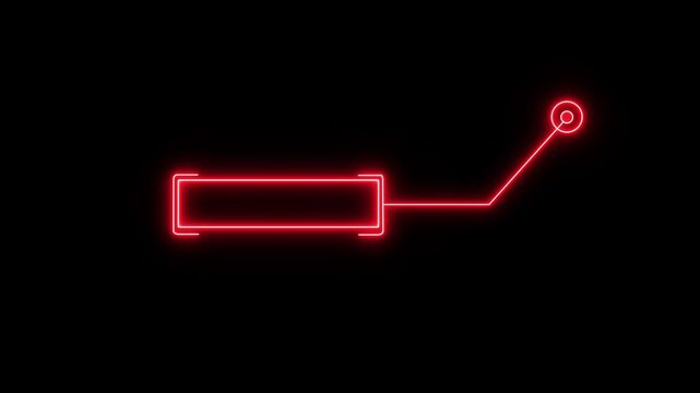 Neon blue hud callout with glowing pointer for digital interface and data visualization