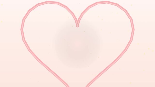 Animated pink line drawing a heart shape on a soft pastel background