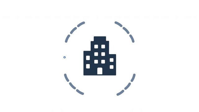 Flat vector animation of a company office building, corporate real estate, and business architecture concept.