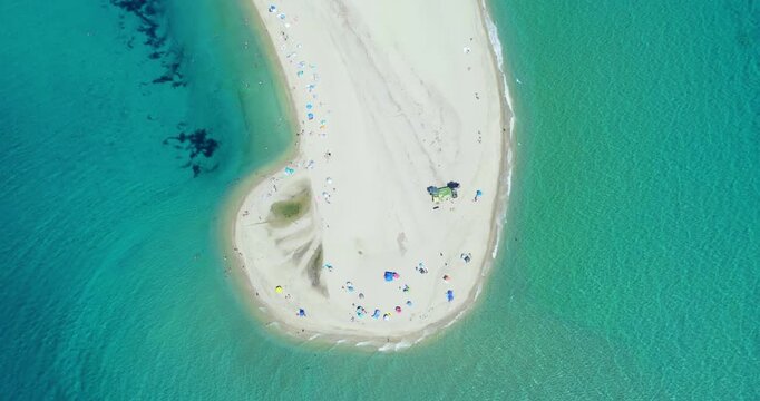 Aerial View of Possidi Cape Beach Halkidiki Greece