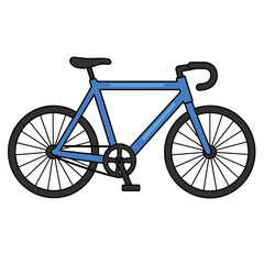 Obraz premium A simple flat vector illustration of a blue bicycle isolated on a white background.