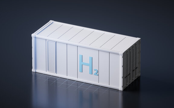 Hydrogen energy storage power station, 3d rendering.
