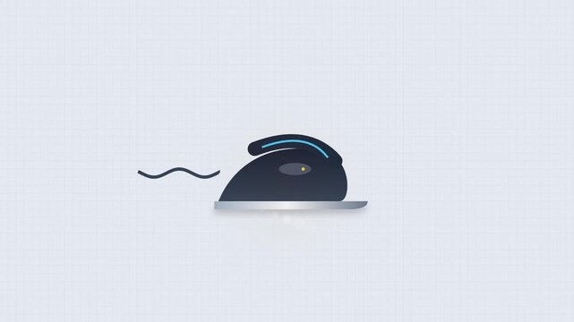 Minimalist Electric Clothes Iron Icon Animation