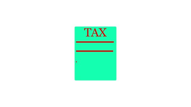 Tax document animation with growing rows against stark background symbolizing financial growth 4K video animation.