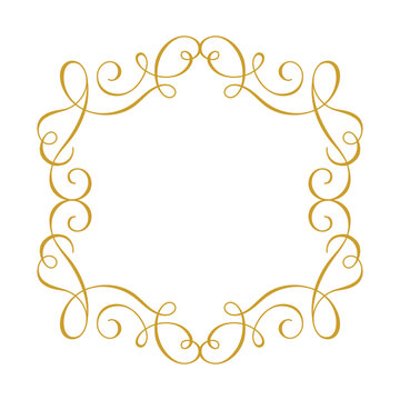 Luxury decorative frame featuring elegant curly flourishes and ornamental scrollwork. Classic vintage border with clean outline styling, ideal for invitations, certificates