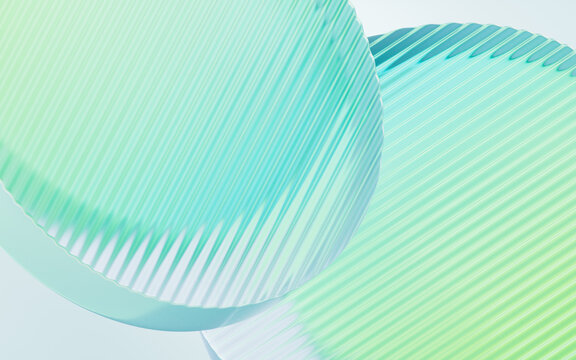 Abstract gradient cube geometric glass background, 3d rendering.