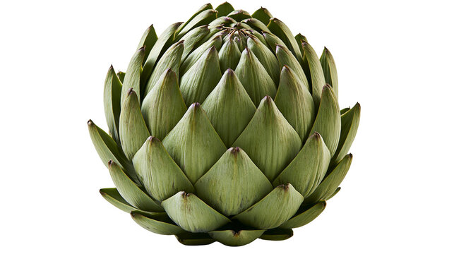Green artichoke vegetable with layered petals