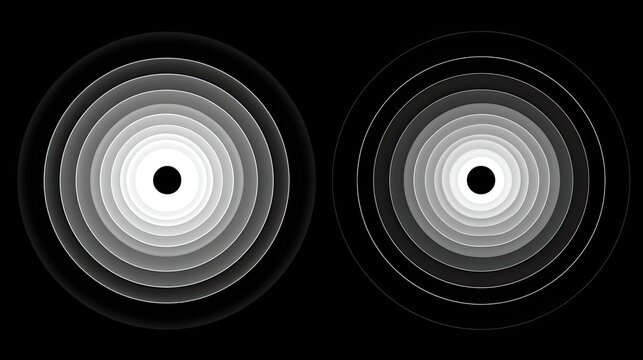 Two symmetrical, concentric circular gradients radiating outwards on a black background