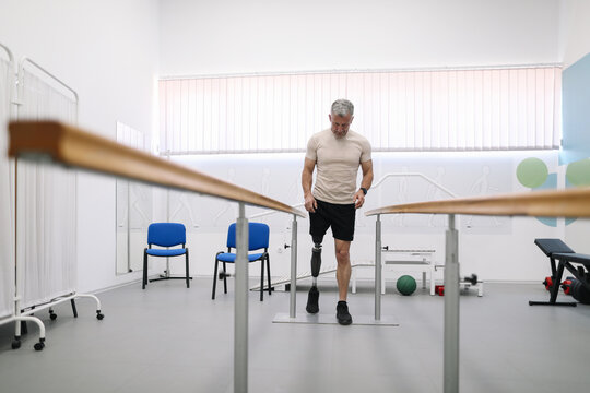 Amputee learning to walk again