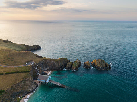 Stunning beautiful Summer sunset over Trevose Head in Cornwall England