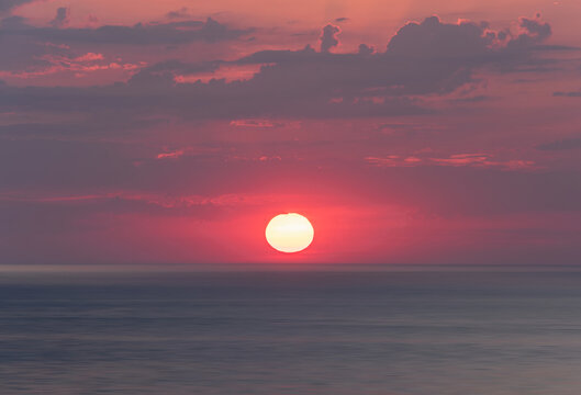 Stunning beautiful Summer sunset over Trevose Head in Cornwall England
