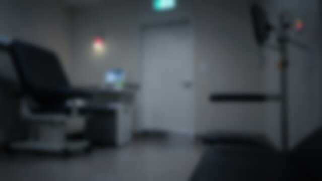 Blurred Empty Hospital Examination Room for Healthcare Website