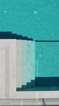 Aerial View Luxury Swimming Pool Tranquil Greece Vacation