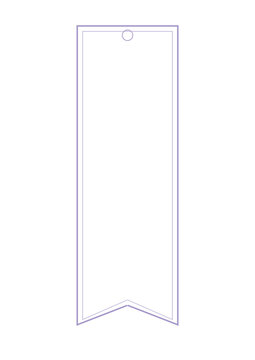 Bookmark frame lilac border blank vertical template transparent background