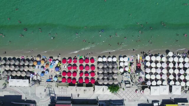Aerial View Polychrono Beach Chalkidiki Greece Summer Day